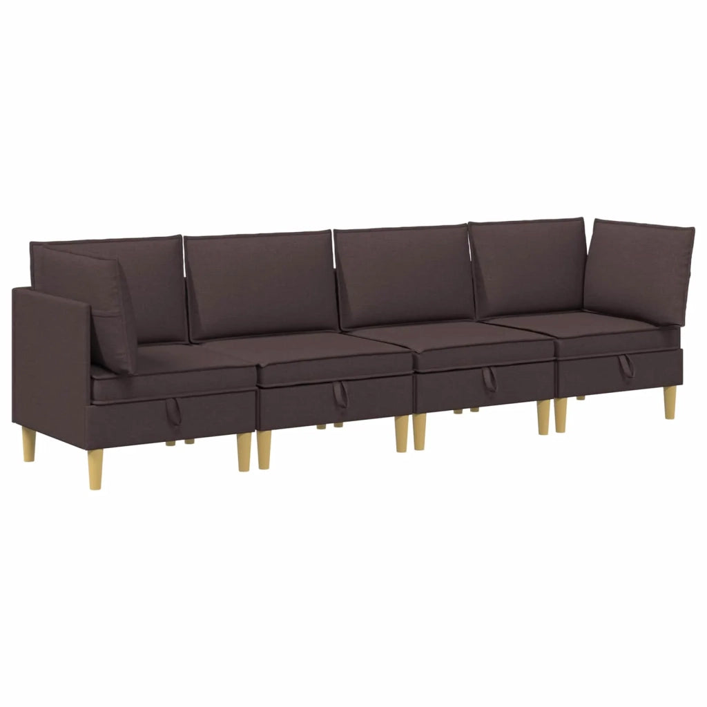 Set di mobili per il soggiorno 4 pcs Marrone Scuro Tessuto 3413694