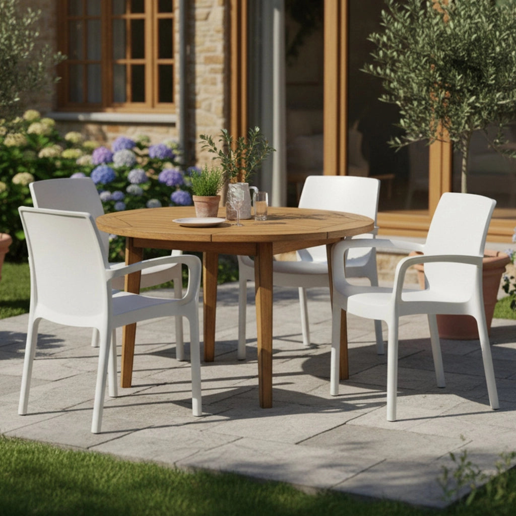 Sapps, Sedia da Esterno 4 Sedie Made in Italy, Bianco