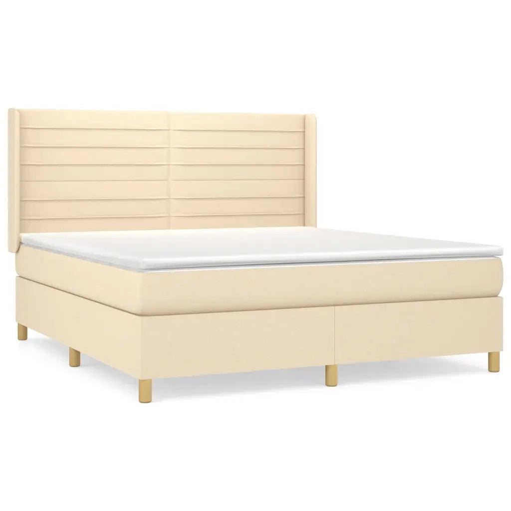 Giroletto a Molle con Materasso Crema 180x200 cm in Tessuto 3132094