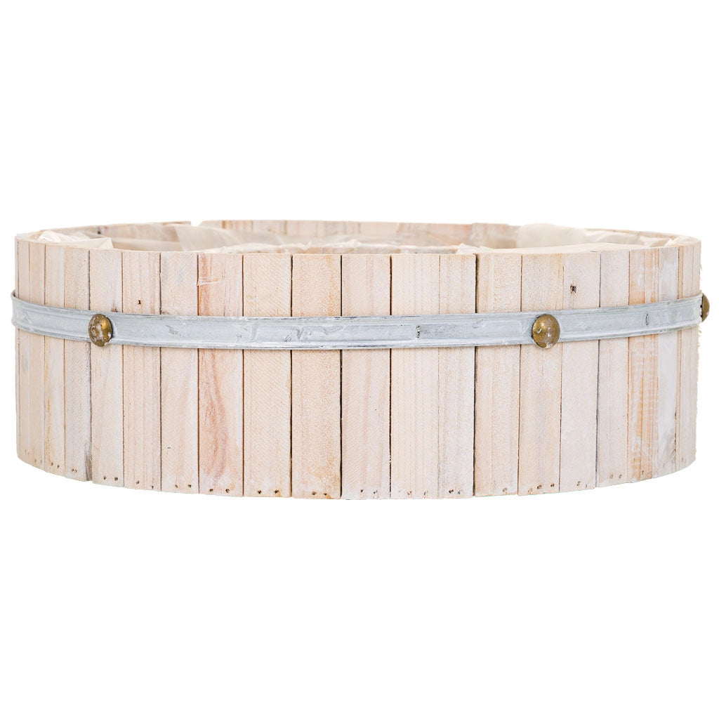 Cesto tondo in legno marrone 40x40x12h