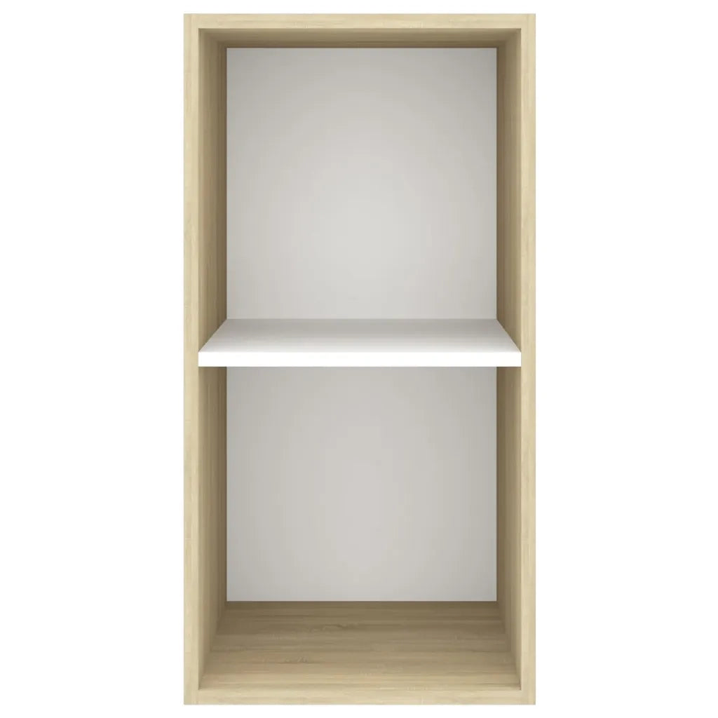 Mobile TV Parete Rovere Sonoma e Bianco 37x37x72 cm Multistrato 805476