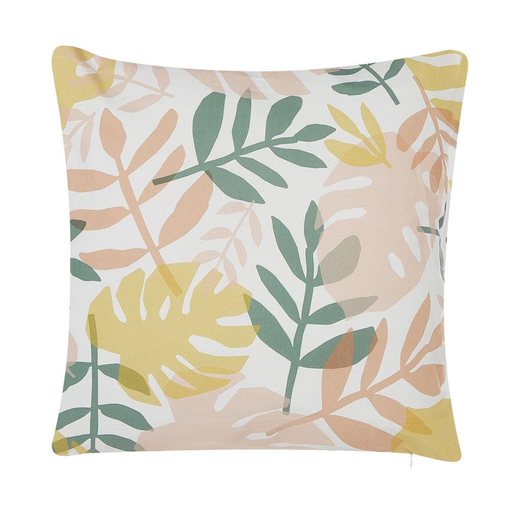 Set di 2 cuscini da esterno in poliestere multicolore 45 x 45 cm con motivo a foglie da giardino e patio