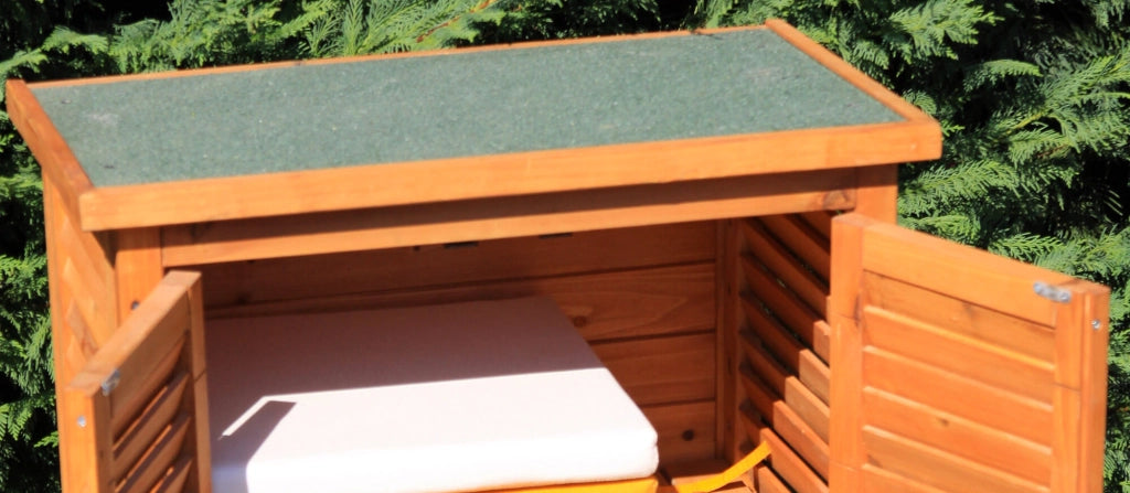 Armadio Porta Attrezzi da Giardino 1 Ripiano 2 Ante 69x43x96 cm in Legno Taini