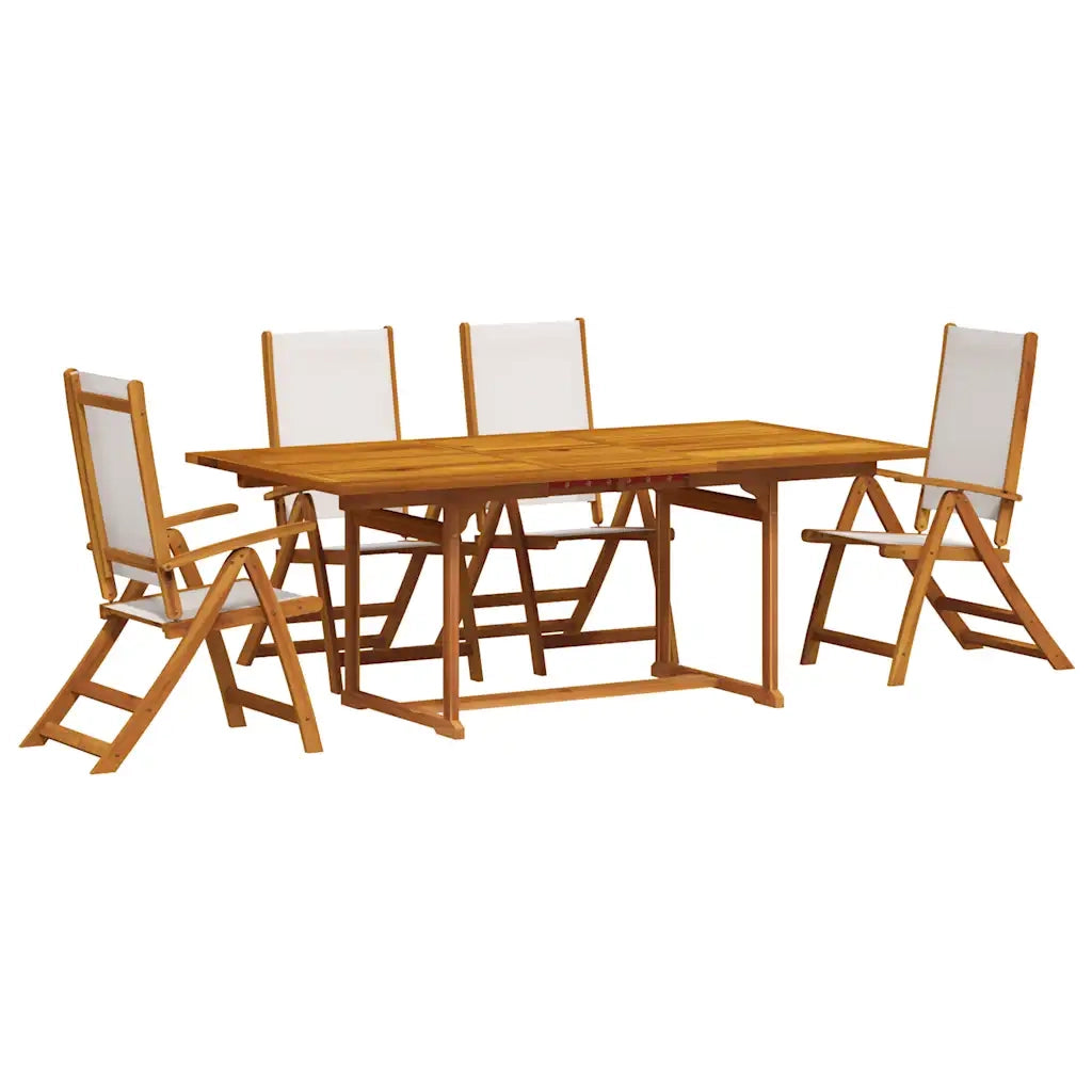 Set Pranzo da Giardino 5pz Legno Massello di Acacia e Textilene 3279288