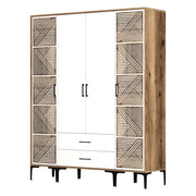 Armadio Camera da Letto Gavello, Guardaroba Grande 6 Ripiani, 160x201h cm Bianco