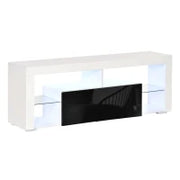 Mobile Porta TV con Luci a LED di 20 Colori e Telecomando per TV fino 55", 140x35x52 cm, Bianco