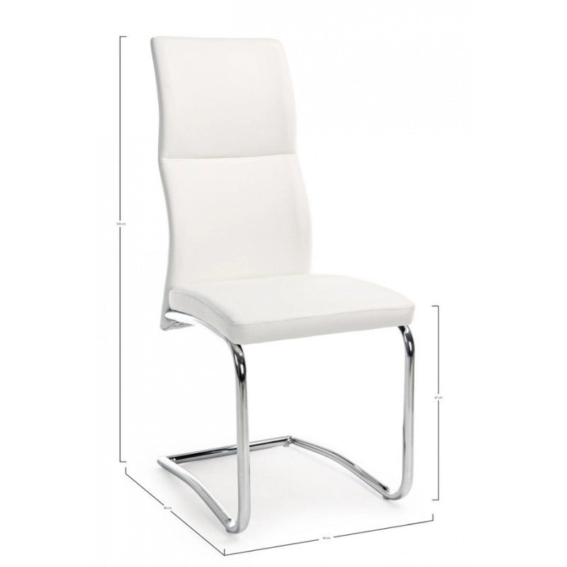 4x Sedia design in ecopelle Bianco THELMA 44x58x h104 cm
