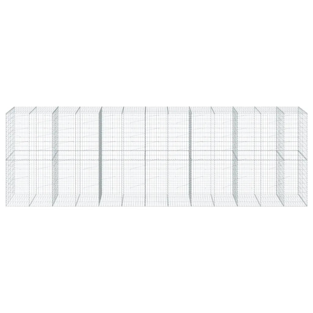 Cesto Gabbione con Copertura 650x100x200 cm in Ferro Zincato