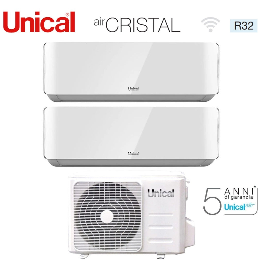 Condizionatore Dual Split Unical Air Cristal 10+10 (9+9) con XMX2 18HE R-32 Wi-Fi Optional
