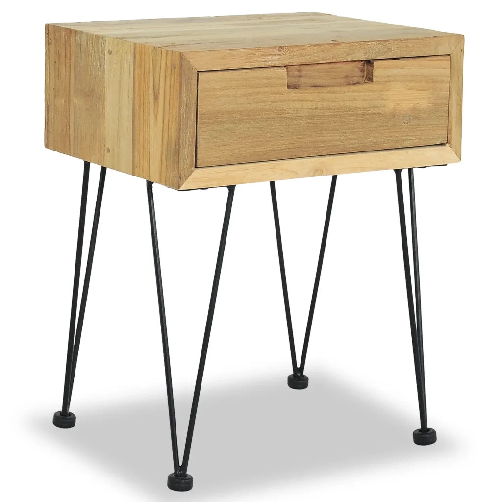 Comodino 40x30x50 cm in Legno Massello di Teak cod mxl 30915