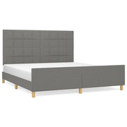 Letto matrimoniale | Letto per adulti | Giroletto senza Materasso Grigio Scuro 180x200 cm Tessuto