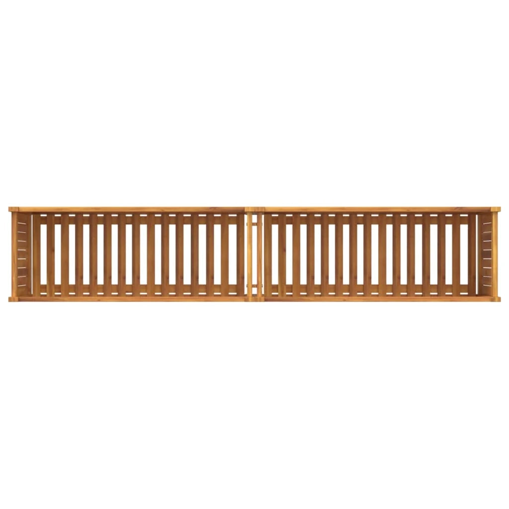 Aiuola rialzata/fioriera con rivestimento 199 x 38,5 x 50 cm legno massello di acacia marrone 02_0038126