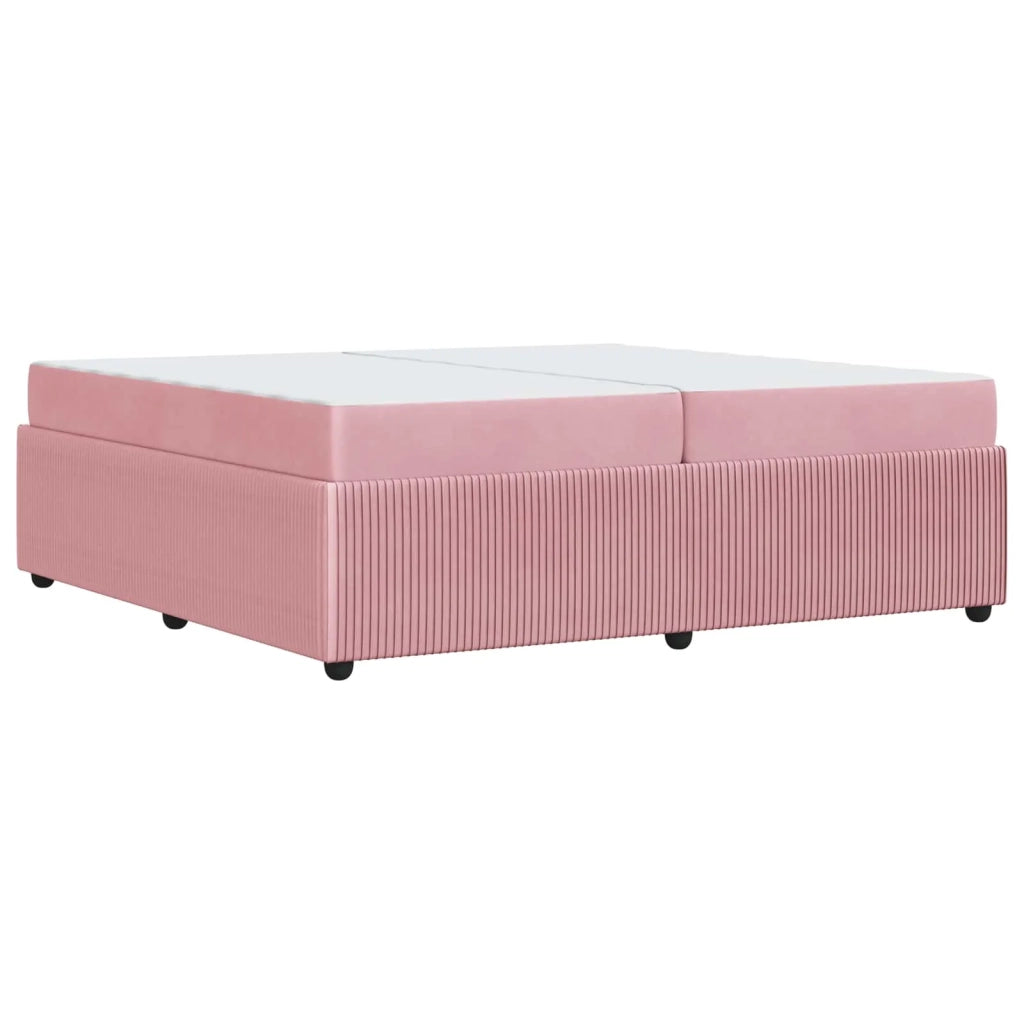 Struttura del letto con materasso Rosa 200 x 200 cm Tessuto 3398443