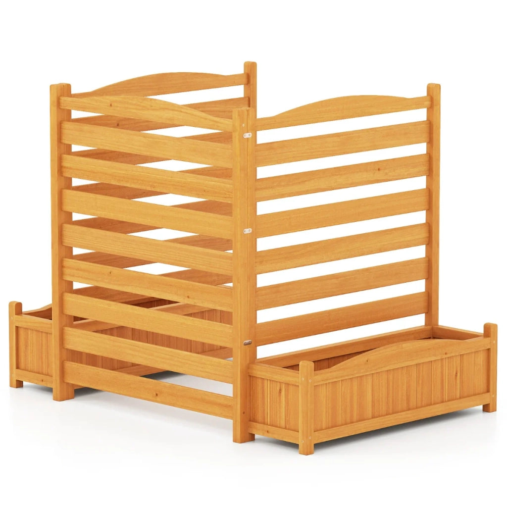 Set di 3 recinzioni modulari per la privacy 85 x 85 x 101 cm con fioriere integrate stile moderno legno giallo 20_0017214