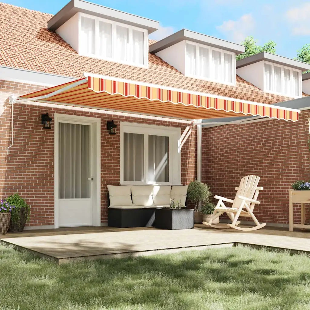 Tenda da Sole-Tenda parasole per balcone Giallo e Arancione 450 x 300 x 165 cm 925336