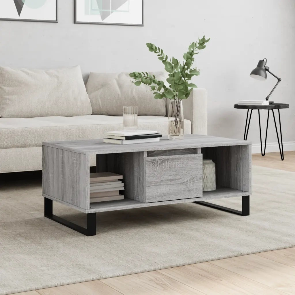 Tavolino salotto | Tavolino da caff¨¨ | Tavolino da Soggiorno Grigio Sonoma 90x50x36,5 cm Legno Multistrato