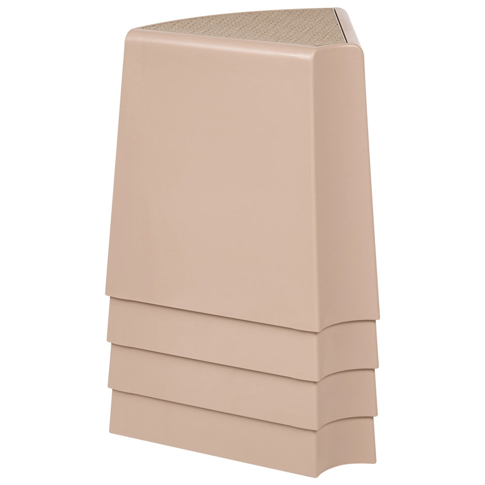 Set da 4 sgabelli da giardino in materiale sintetico beige sedute aggiuntive per patio poggiapiedi impilabili