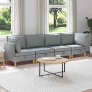 Set di mobili per il soggiorno 4 pcs Grigio Chiaro Tessuto 3413674