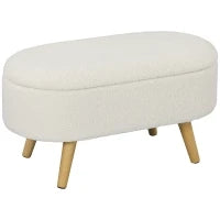 panca con vano portaoggetti e coperchio, sgabello per ingresso, salotto, camera da letto, legno, rivestimento in tessuto, Bianco