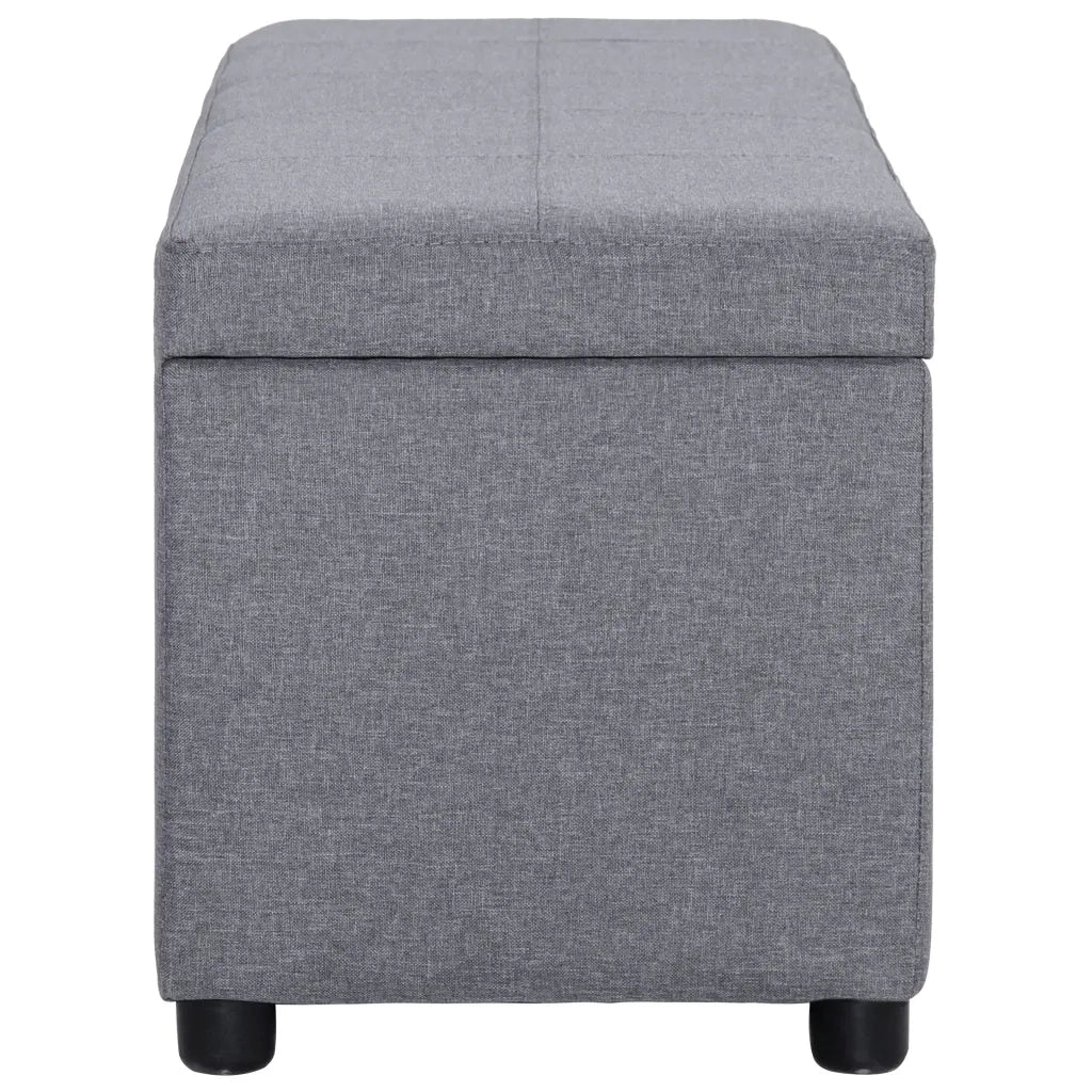 Panca con Vano Portaoggetti-Panca con Contenitore-Sgabello 116 cm Grigio Chiaro in Poliestere