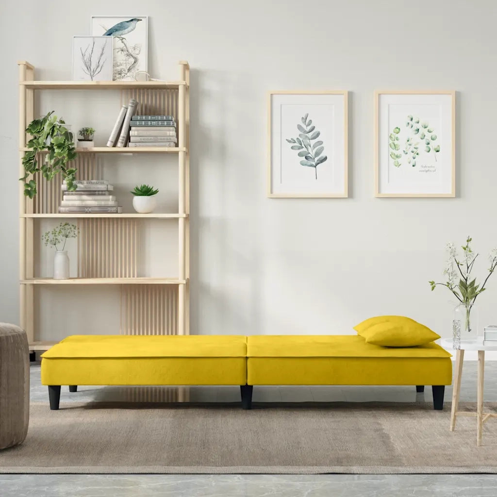 Divano Letto Giallo in Velluto 351912