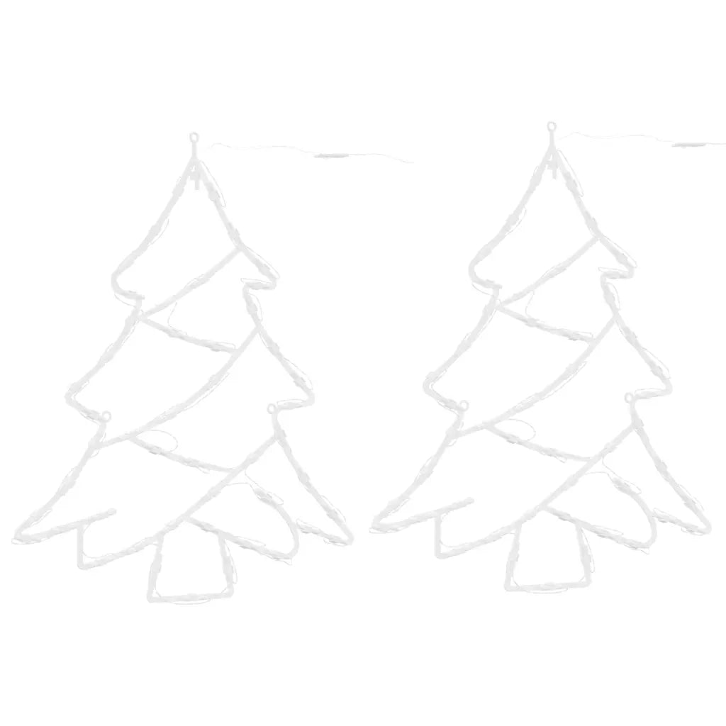 Luci di Natale Albero di Silhouette 2 pz 50 LED Bianco Caldo 4019597
