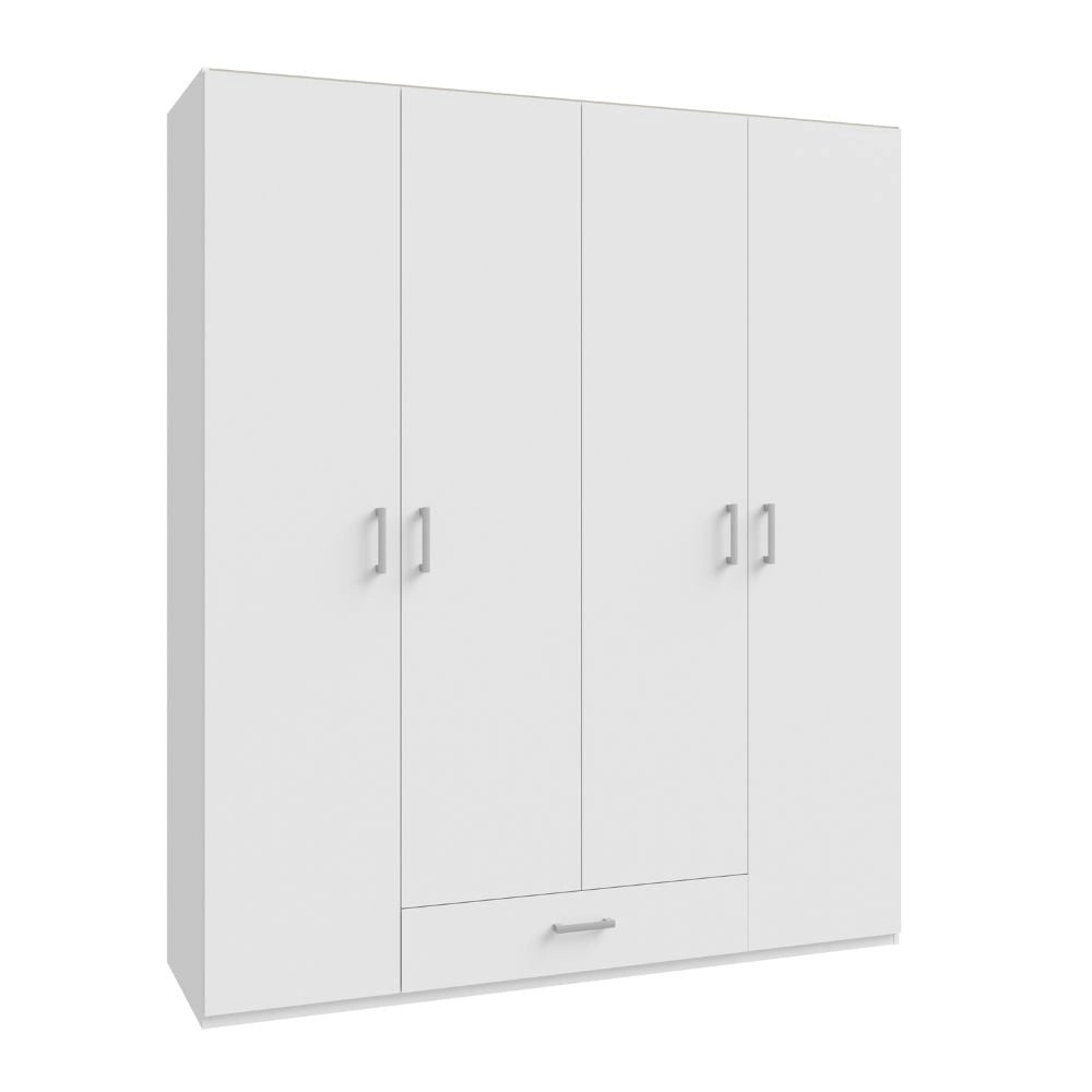 Armadio Arcadia 4 ante e 1 cassetto bianco 177.5x54x210.5H
