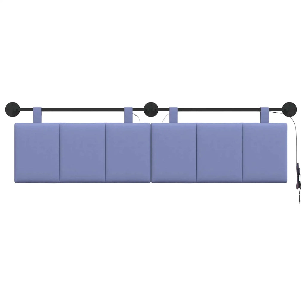 Testiera sospesa Con luce LED Blu jeans Tessuto