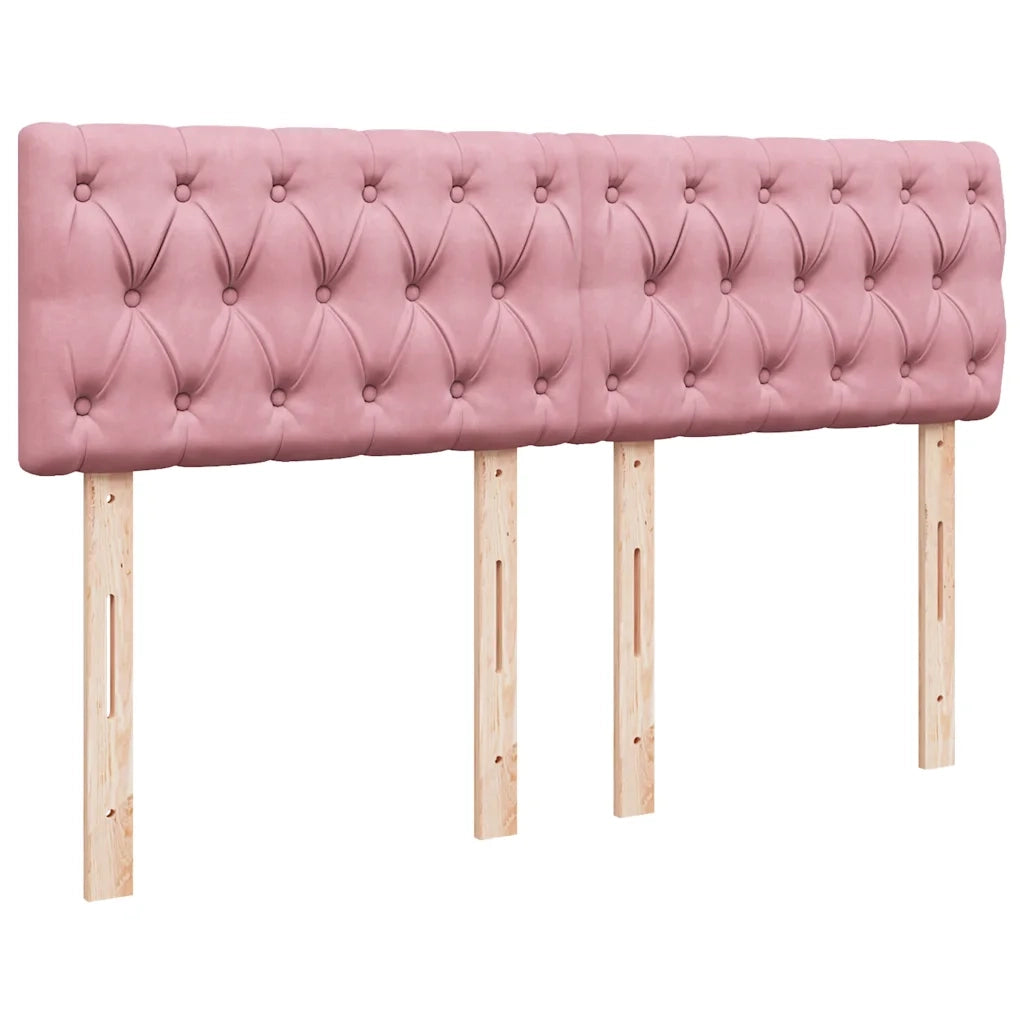 Giroletto a Molle con Materasso Rosa 160x200 cm in Velluto 3287793