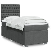 Giroletto a Molle con Materasso Grigio Scuro 100x200 cm Tessuto 3291587