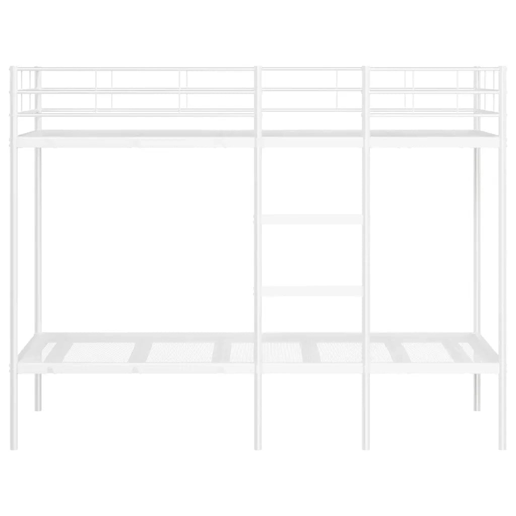 Letto a Castello senza Materasso Bianco 90x200 cm in Acciaio 42000329