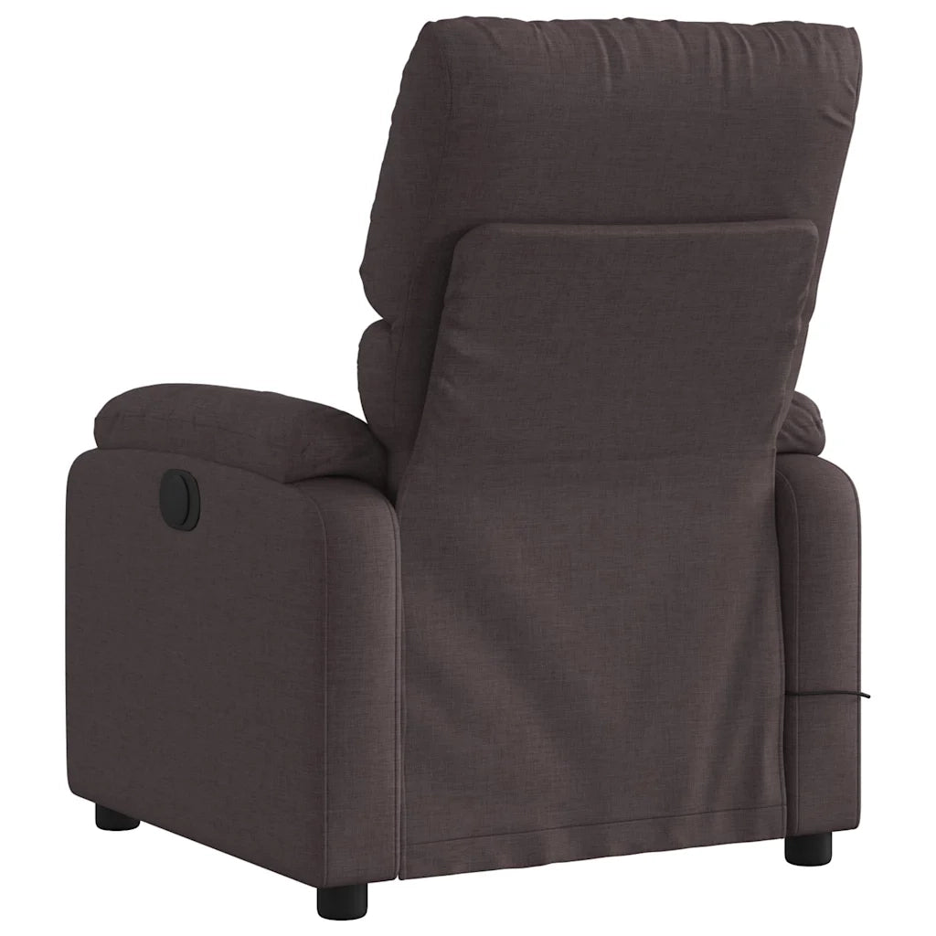 Divano Sedia-Poltrona Massaggio Reclinabile Elettrica Marrone Scuro Tessuto 369404