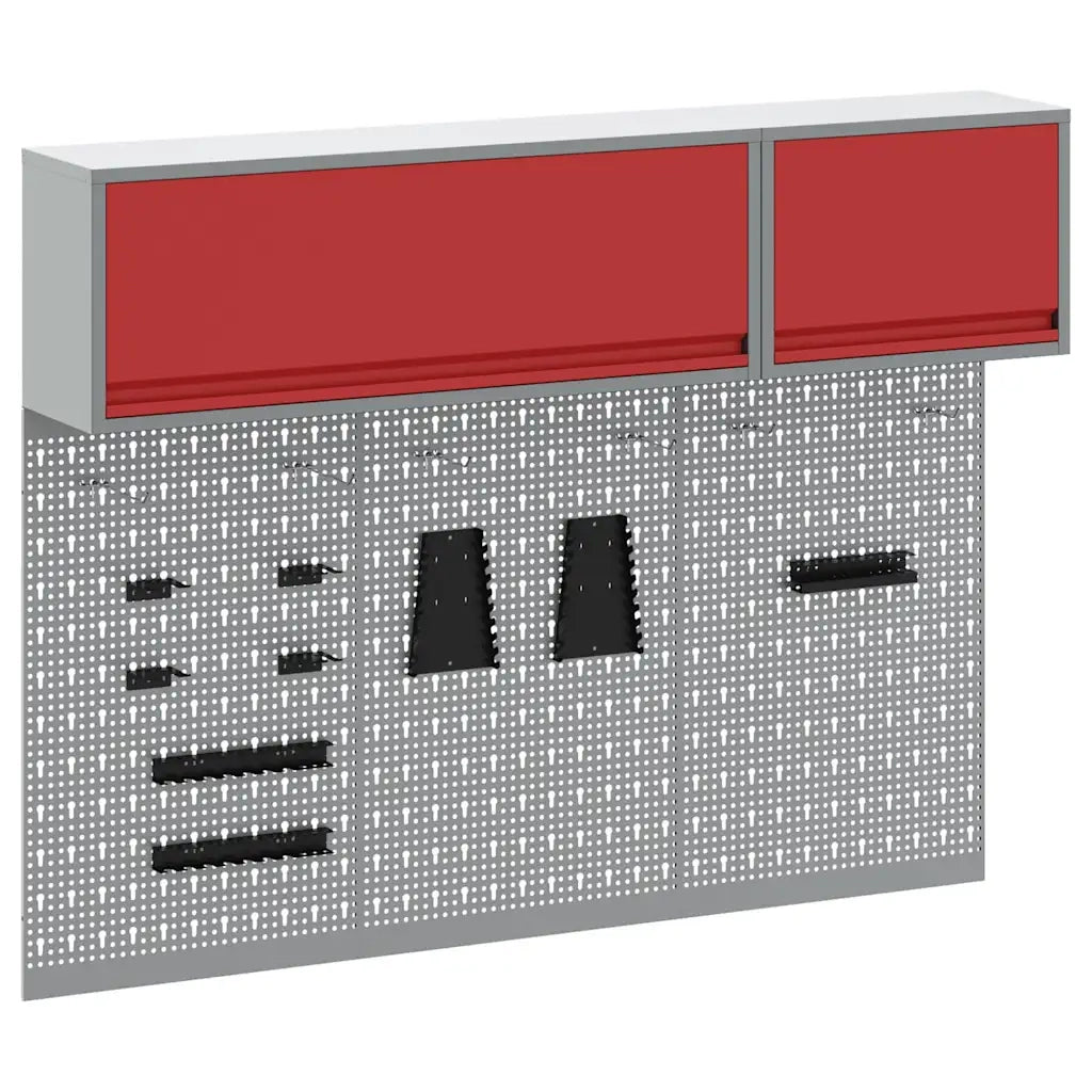 Set di armadi per attrezzi con lo scaffale 5 pcs Rosso 3321413