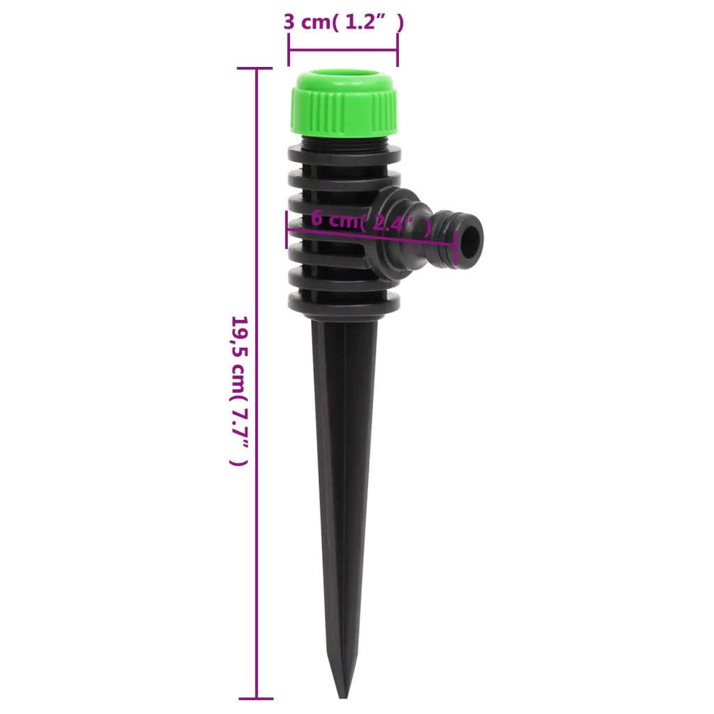 Irrigatori Rotanti 6 pz Verdi e Neri 3x6x19,5 cm ABS e PP 154449