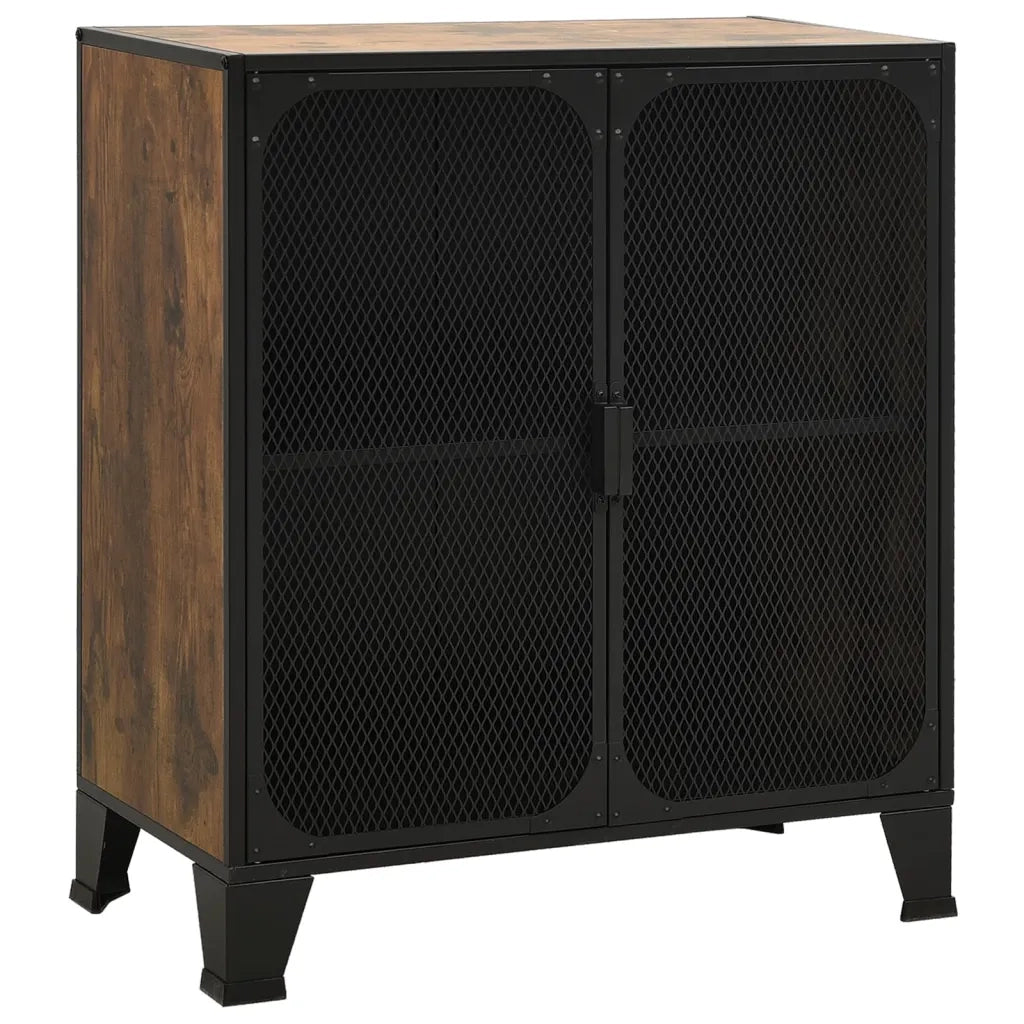 Armadietto Marrone Rustico 72x36x82 cm in Metallo e MDF 335907