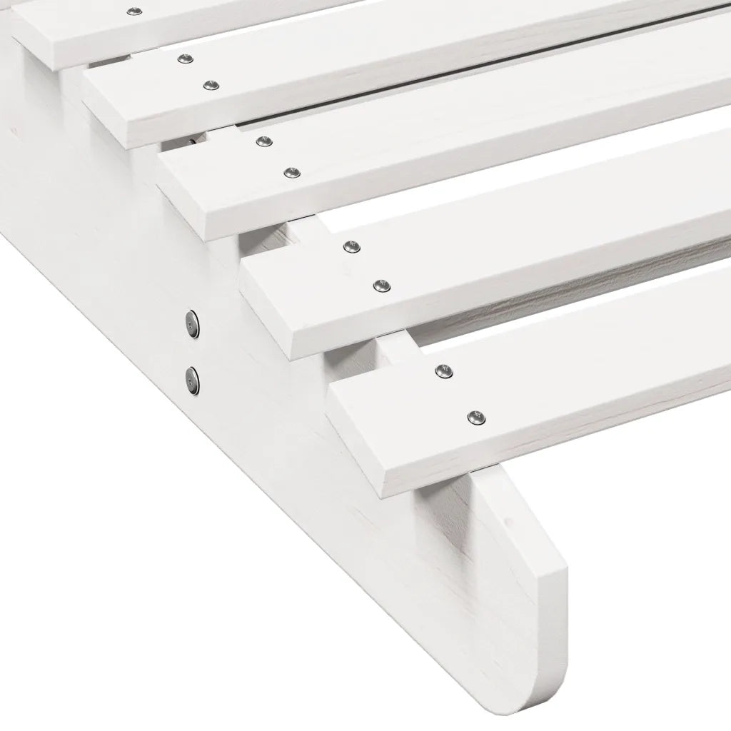Lettini Prendisole 2 pz | Sdraio da giardino | Lettino da sole Bianchi 205x60x31,5 Legno Massello Pino
