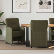 Sedie da Pranzo con Ruote 2 pcs Verde militare 57 x 67 x 95 cm 42017846