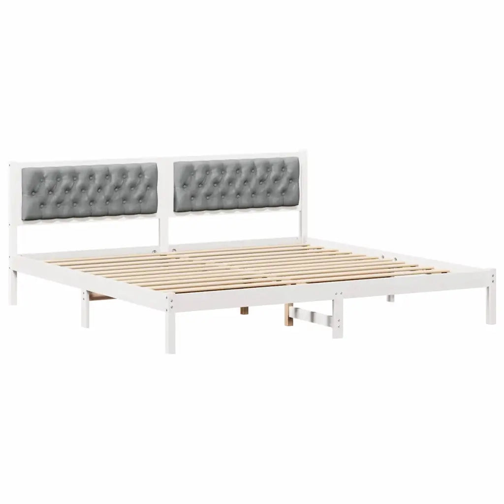 Struttura del letto Grigio chiaro 200 x 200 cm Pino massello 3394237