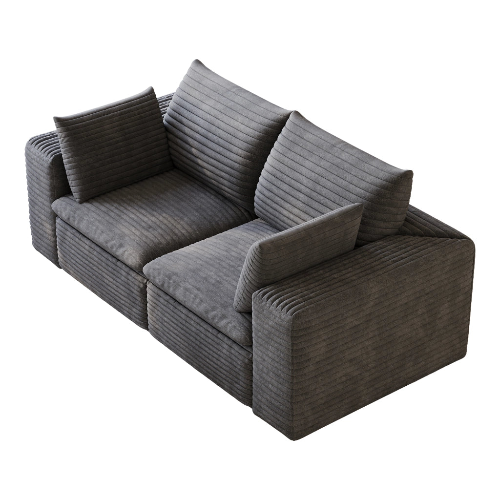 Divano Cloud 180cm ¨C MINIMAL ¨C Velluto a Coste Grigio Scuro, Imbottito, Senza Montaggio