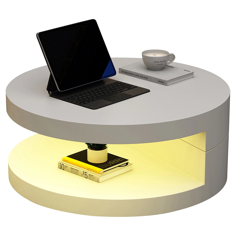 Tavolino girevole - Xylo - 70x70cm LED 16 colori bianco