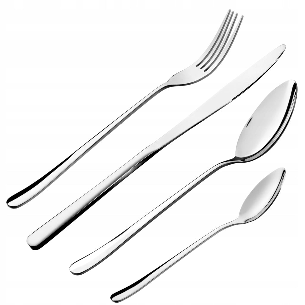 Set di posate KADAX per 6 persone, 24 pezzi, colore argento.