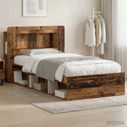 Telaio del letto con storage Legno antico 75 x 190 cm