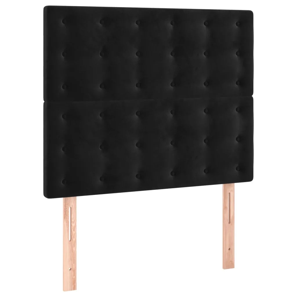 Giroletto a Molle con Materasso Nero 90x190 cm in Velluto 3138057
