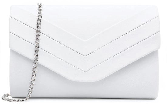 Borsa da sera in suède, clutches eleganti per donna, borsa da braccio, piccola borsa da spalla (bianca)
