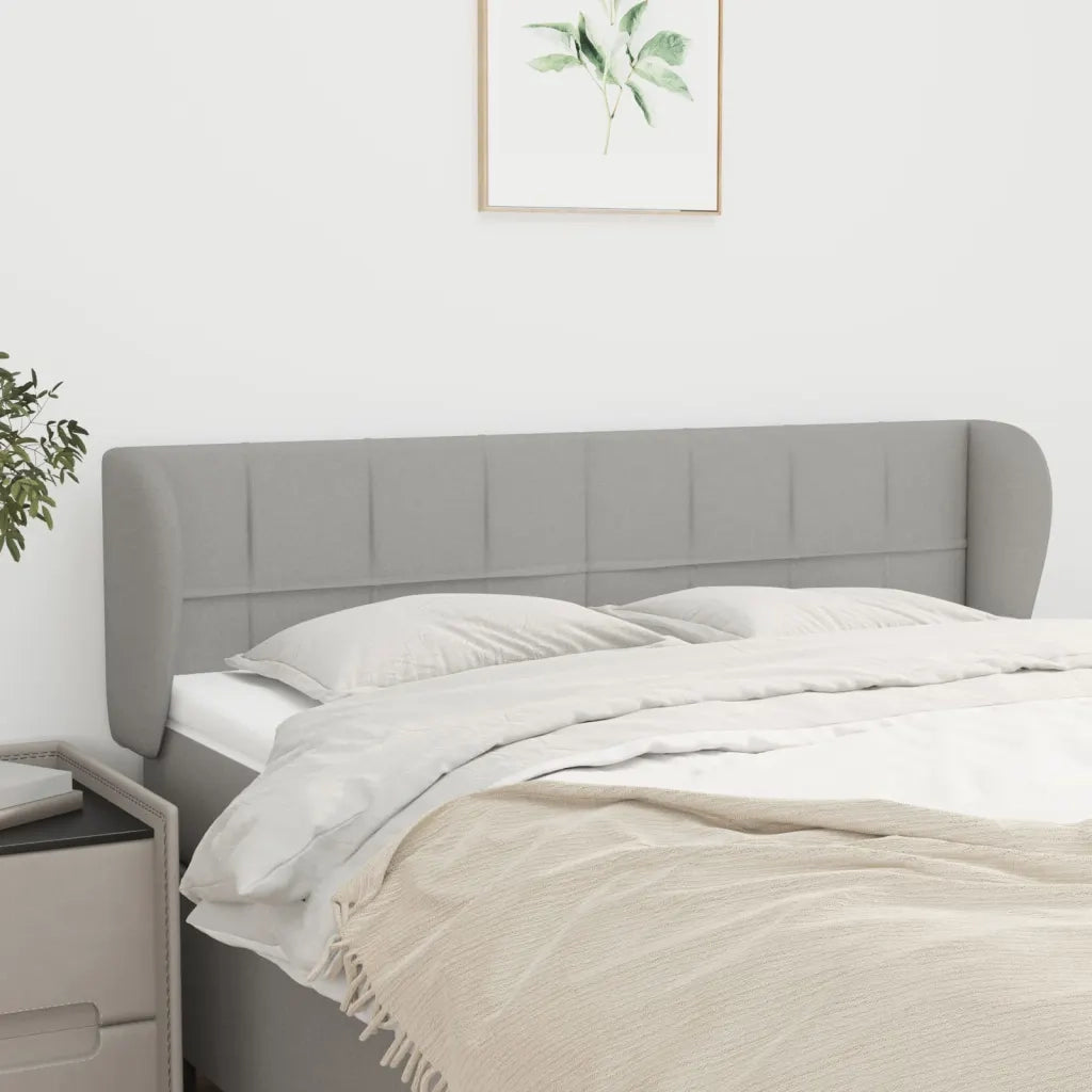 Testiera | Testata ad Orecchio Grigio Chiaro 147x23x78/88 cm in Tessuto