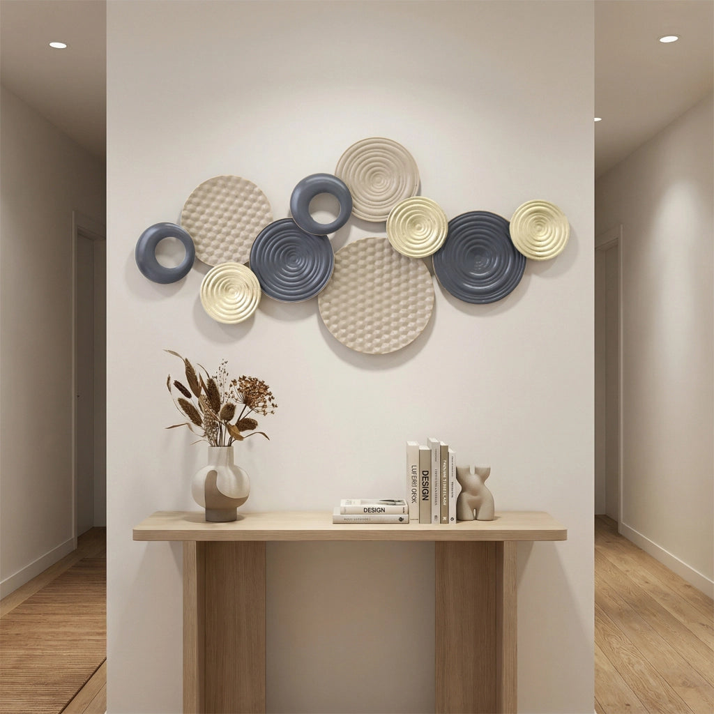 Decorazione murale in metallo ¨C zephmum ¨C kaki e nero 100x50 cm