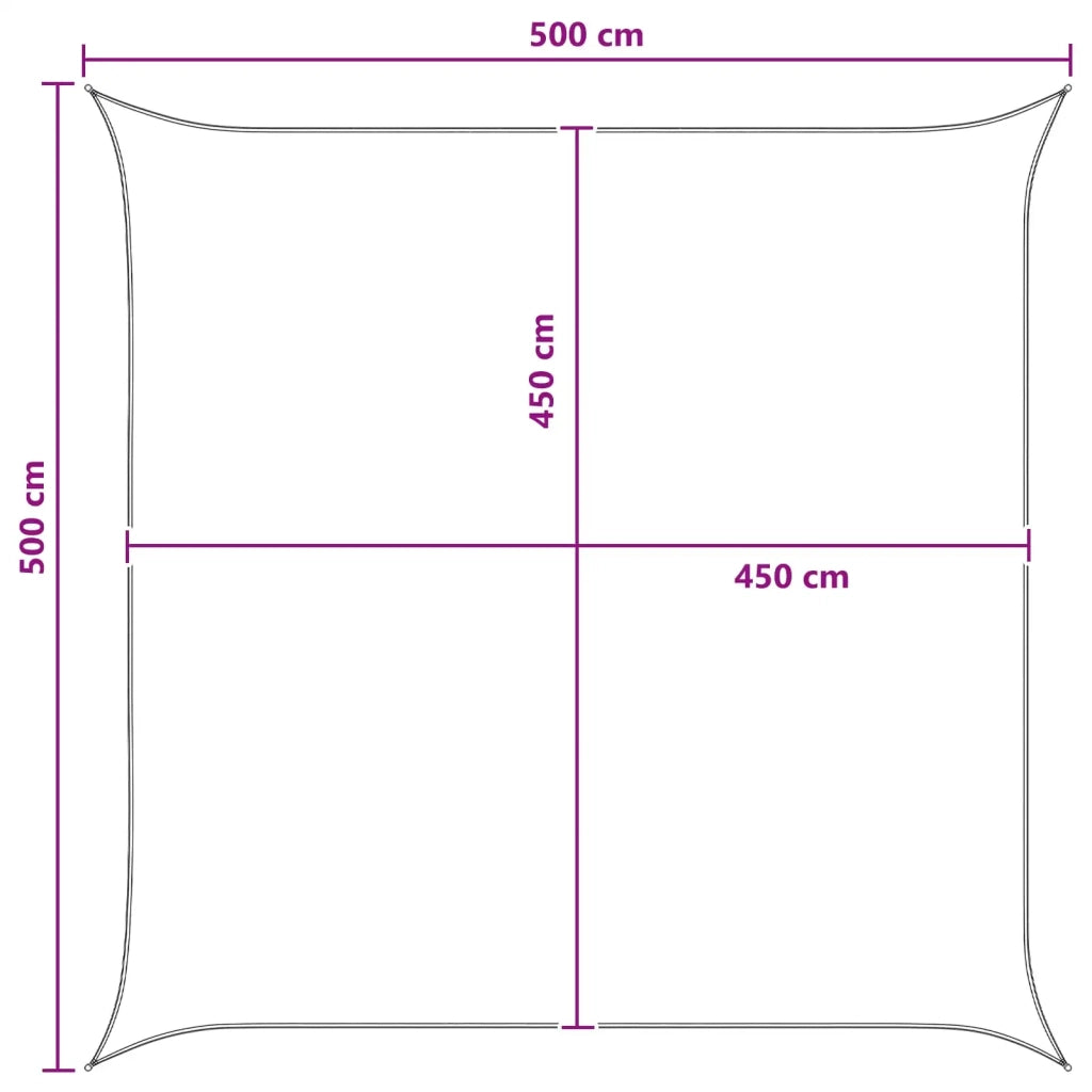 Telo Ombra Antracite e Bianco 5 x 5 m HDPE