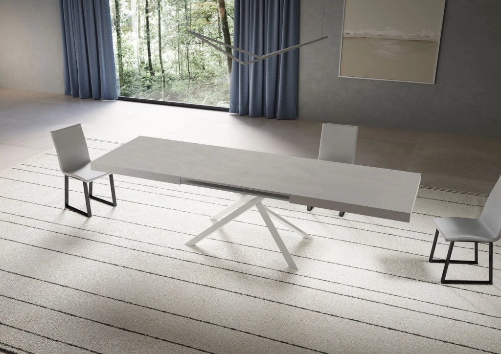 Tavolo allungabile 200/304x90 cm Niket cashmere gambe bianche