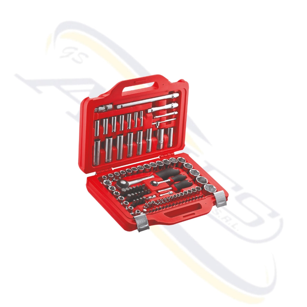 USAG 601 1/4-1/2 J100 ASSORTIMENTO IN CASSETTA MODULARE CON BUSSOLE ESAGONALI ED INSERTI PER AVVITATURA (100 PZ)