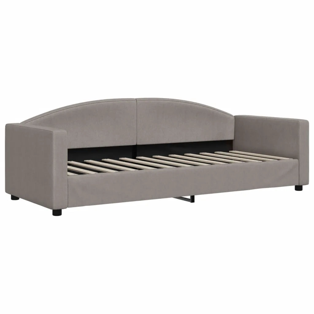 Divano Letto Estraibile con Materassi Tortora 80x200 cm Tessuto